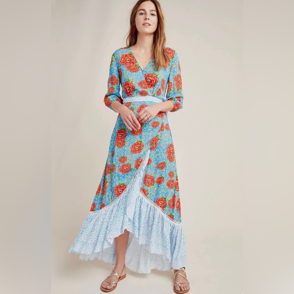 Farm Rio for Anthropologie Wrap Maxi Dress